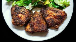 roasted chicken thighs with mediterranean-style dry-rub mixture