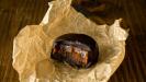 icy dark chocolate coated pumpkin caramels