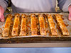 roquefort and walnut puffed strips