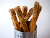 roquefort and walnut puffed strips