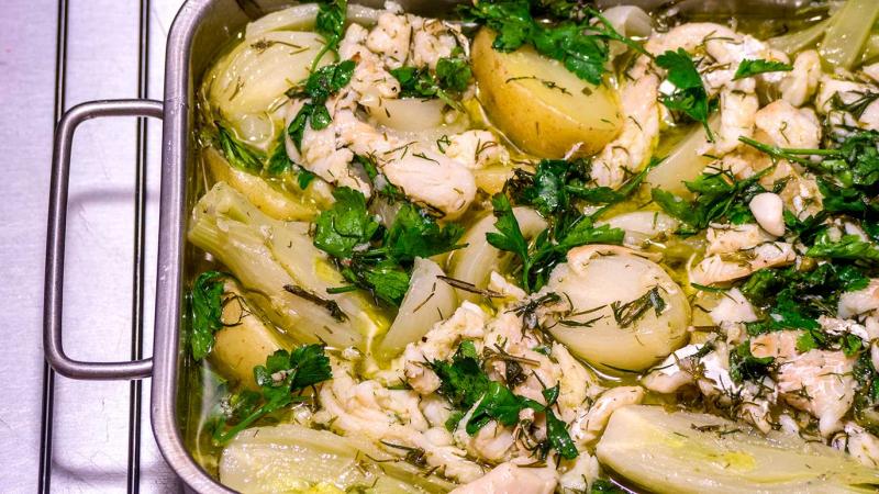 bacalhau salted cod with vegetables