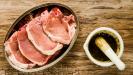 marinated pork chops & potato cabbage mash