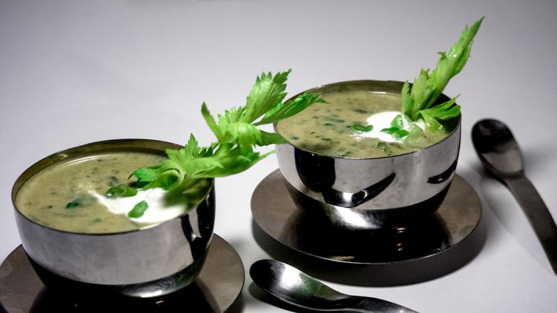 creamy and greeny leftover veggies soup