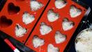 crunchy crumbly chocolate & cherry & caramel heart cookies