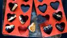 crunchy crumbly chocolate & cherry & caramel heart cookies