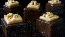 dark caramel-glazed apple & walnut cakes