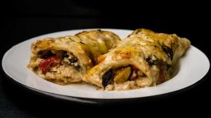 vegetable & cheese stuffed lasagna rolls