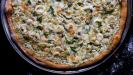 spring onion & feta-yogurt cream pizza
