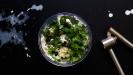 spring onion & feta-yogurt cream pizza