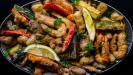 ouzo-flavored tempura seafood & vegetables