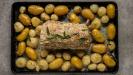 roast pork (or veal) in milk & sage with baby potatoes & pearl onions