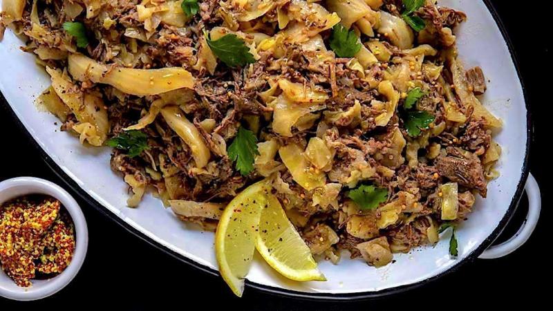 braised & shredded beef & cabbage casserole