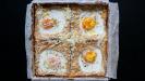 triple-layered «croque monsieur & madame» quadruple club-sandwich cake (with a mushroom & bacon & arugula heart)