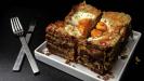 triple-layered «croque monsieur & madame» quadruple club-sandwich cake (with a mushroom & bacon & arugula heart)