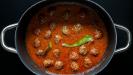 “keftedes giouvetsi” casserole with “kokkinisto” meatballs & orzo pasta