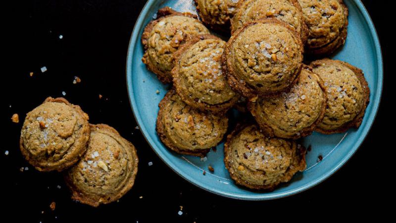 salty-sweet peanut butter & sesame tahini cookies