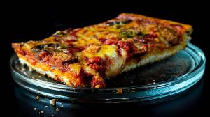 spicy & thick-crust spanish-style pizza with chorizo & roasted red pepper-tomato sauce