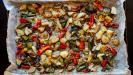 mini crustless quiches with roasted vegetables & béchamel