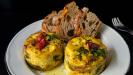mini crustless quiches with roasted vegetables & béchamel