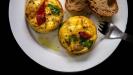 mini crustless quiches with roasted vegetables & béchamel