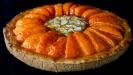 juicy apricot & almond tart with crunchy shortbread crust