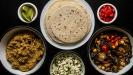 roasted vegetable tacos with refried chickpea purée & crumbled feta cheese