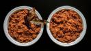 triple-moussaka (with the braised & shredded «kokkinisto» triple-meat sauce)