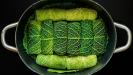 extra tart green cabbage rolls with meat & rice stuffing