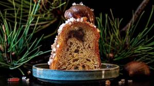 3 kings crown cake with chestnut cream & chestnut syrup & candied chestnuts