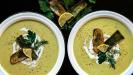 cream of leek & potato soup (with lemon & dill & herb chips)