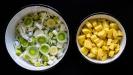 cream of leek & potato soup (with lemon & dill & herb chips)