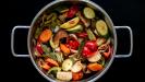 couscous with stewed vegetables & grilled sausages