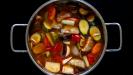 couscous with stewed vegetables & grilled sausages