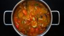 couscous with stewed vegetables & grilled sausages