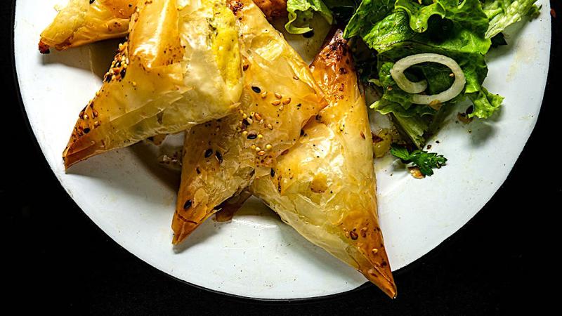«tiropitakia» filo triangles with feta cheese & eggs