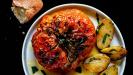 tomates farcies & cuites au thon & fenouil & boulgour