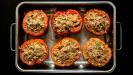 tomates farcies & cuites au thon & fenouil & boulgour