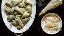 stuffed baby calamari with spinach & ricotta & fennel