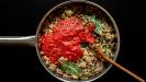 «gemista» stuffed green bell peppers with ground beef & rice & herbs
