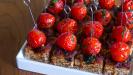 tomato and black olive flatbread
