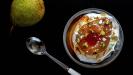 white wine & citrus poached pears pavlovas