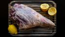 dry-basted & broiled & steamed & roasted leg of lamb