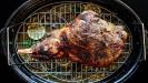 dry-basted & broiled & steamed & roasted leg of lamb