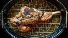 dry-basted & broiled & steamed & roasted leg of lamb