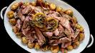 dry-basted & broiled & steamed & roasted leg of lamb