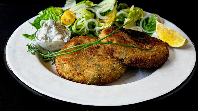 fried salmon & potato patties