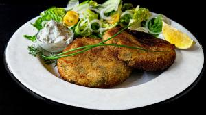 galettes frites au saumon & pommes de terre