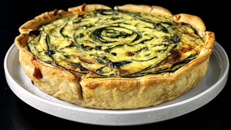 roasted zucchini & mozzarella quiche
