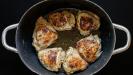 chicken thighs & rice pilaf casserole with lemon & oregano & green peppers