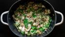 chicken thighs & rice pilaf casserole with lemon & oregano & green peppers